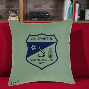 Perna Personalizata CS Sportul Simleu Silvaniei 2007, 40x40 cm, Verde, Husa Detasabila, Perna Inclusa, BEKZ®