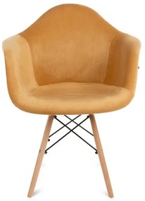 SET 2x scaun de sufragerie NEREA 80x60,5 cm galben/fag