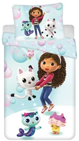 Gabby's Dollhouse Bubbles set de lenjerie de pat 140×200cm, 70×90 cm microfibră