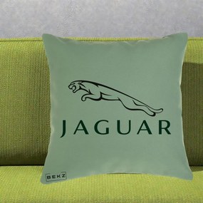 Perna Personalizata cu emblema Jaguar, 40x40 cm, Verde, Husa Detasabila, Perna Inclusa, BEKZ®