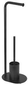 Suport de hârtie igienică și perie de toaletă Aqualine SAMBA negru