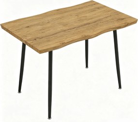HOMCOM Masă de dining dreptunghiulară pentru 4 persoane, 110x70 cm, stejar/negru | Aosom Romania