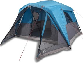 vidaXL Cort de familie cu verandă 6 persoane, albastru, impermeabil