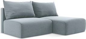 Colțar albastru extensibil/cu spațiu de depozitare cu tapițerie din catifea (cu colț pe partea dreaptă/cu șezlong) Kalena – Makamii