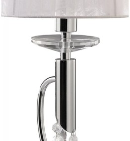 Veioza, Lampa de masa eleganta Tiffany crom/ abajur alb