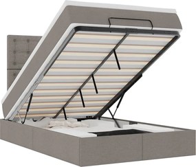 vidaXL Cadru de pat otoman cu saltea Taupe 120x200cm Material