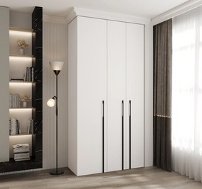 Dulap de haine 120 cm Carmela 50-3 (alb + Negru). 1126773