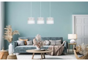 Lustră pe cablu LIMA 3xE27/60W/230V gri/albă