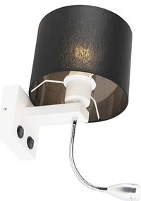 Aplică modernă albă cu abajur negru - Brescia