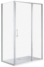 Cabină de duș asimetrică Triton cu ușă batantă și înveliș Easy Clean fără cădiță de duș