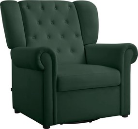 Fotoliu verde balansoar/chesterfield cu tapițerie din catifea Lillyse – Støraa