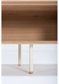 Comodă TV albă/în culoare naturală din lemn de stejar 200x48 cm Fina – Gazzda