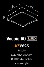 Lustra LED dimabila design modern Veccio 50 neagra