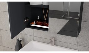 Set mobilier pentru baie KATE cu lavoar + dulap cu oglindă + dulap suspendat, antracit