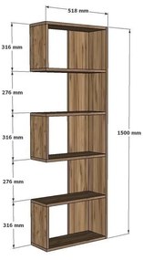 Bibliotecă Nebu Sapphire Oak