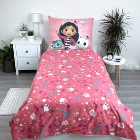Lenjerie de pat pentru copii din bumbac pentru pat de o persoană 140x200 cm Gabby's Dollhouse – Jerry Fabrics