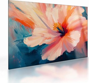 Tablou pe sticlă - Floare pictată (70x50 cm)