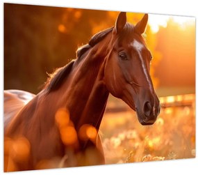 Tablou - Cal în apus de soare (70x50 cm)