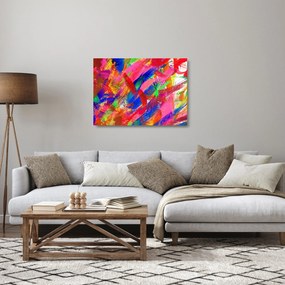 Tablou pe sticlă - Abstract colorat (70x50 cm)