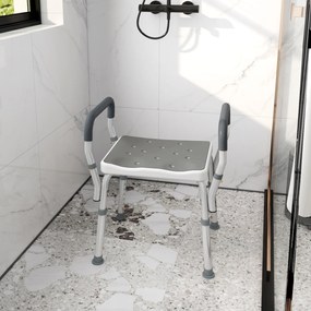 HOMCOM Scaun Reglabil de Duș cu Mânere, Multicolor | Aosom Romania