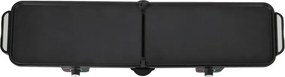 Grătar electric dublu pliabil Adler AD 6617, 3000 W, deschidere la 180°, 96 x 26 cm, plăci antiaderente, 2 termostate, tavă pentru grăsime, negru