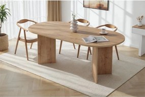 Masă de dining cu aspect de lemn de stejar 90x200 cm Sabella – Kalune Design