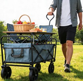 Cărucior de transport pentru grădină pliabil ultra-ușor - capacitate de încărcare de 100 kg
