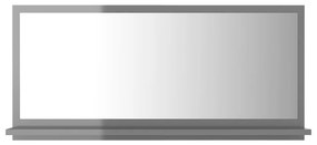804579 vidaXL Oglindă de baie, gri extralucios, 80 x 10,5 x 37 cm, PAL