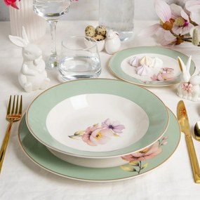 Serviciu de masa, 18 piese, 6 persoane, Flores