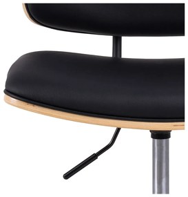 Scaun de birou negru din imitație de piele Owen – Actona