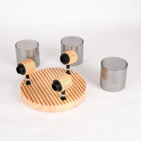 Brilagi - Spot HYGGE 3xE14/15W/230V lemn de cauciuc/fumuriu