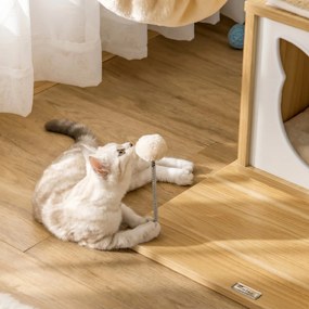 PawHut Zgârietoare pentru Pisici cu 2 Stâlpi, Căsuță, Hamac, Pat și 2 Mingi | Aosom Romania