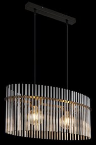 Lustra suspendata, Metal Negru, Sticla Fumurie, GORLEY 15698H3 GL