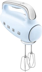Mixer manual SMEG 50's Style HMF01PBEU, 250 W, 9 viteze, Functie Turbo, Afisaj LED, Timer, Accesorii, Albastru
