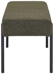 Bancă verde-închis cu tapițerie din țesătură bouclé Swindon – House Nordic