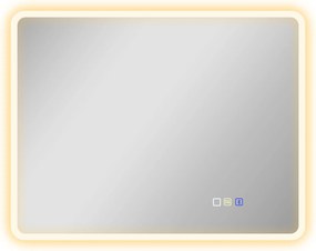 HOMCOM Oglindă de baie LED bluetooth 70 x 90 cm interruptor tactil lumină reglabilă 3 culori anti-abur memorie argintiu | Aosom Romania