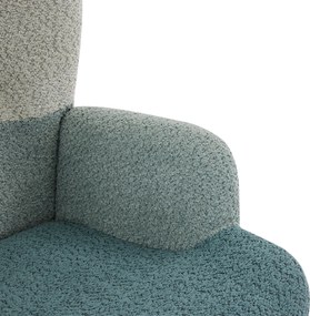 Fotoliu balansoar Bouclé în stil patchwork cu dungi colorate, design ergonomic și spătar înalt, Multicolor