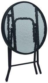 Masa de bistro, negru, 40 x 46 cm, otel si sticla