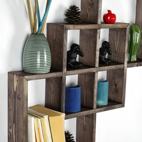 Raft de perete din lemn Karo Homs, maro 69 cm