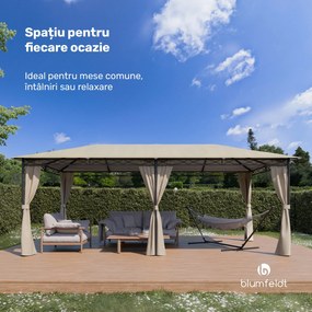 Blumfeldt Mondo 3x6 Foișor cu cadru metalic și pereți laterali.