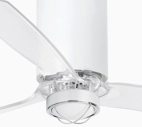 Lustra cu Ventilator si telecomanda MINI TUBE M LED alb mat/transparent