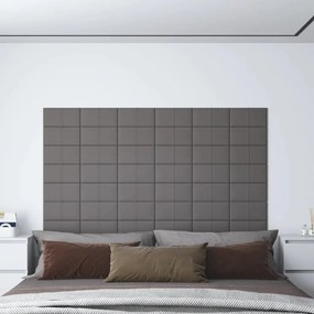 Panouri de perete 12 buc. gri deschis 30x15 cm textil 0,54 m   12, Gri deschis, 30 x 15 cm