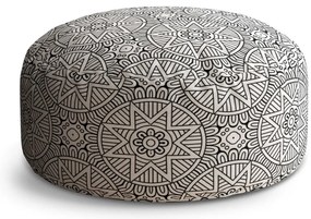 Taburet Circle stele mehendi, negru / alb