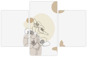 Tablou - Flori bej cu fluture N⁰4 (90x60 cm)