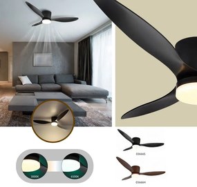 Lustra LED cu ventilator si telecomanda ARMANDO aspect lemn 03666H GL
