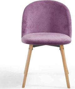 Set de scaune de masă din catifea, 2 buc - violet