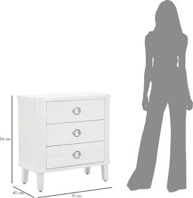 Comoda, Shine, Mauro Ferretti, 81 x 40 x 84 cm, lemn de brad/MDF/metal, alb