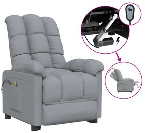 3073758 vidaXL Fotoliu de masaj electric rabatabil, gri deschis, textil