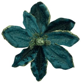Ornament brad Magnolie Grace 22cm, Albastru verzui