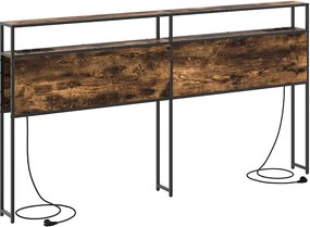 vidaXL Tăblie de depozitare cu raft Stejar afumat 200 cm Lemn compozit